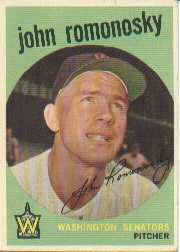 1959 Topps Baseball Cards      267     John Romonosky RC WB
